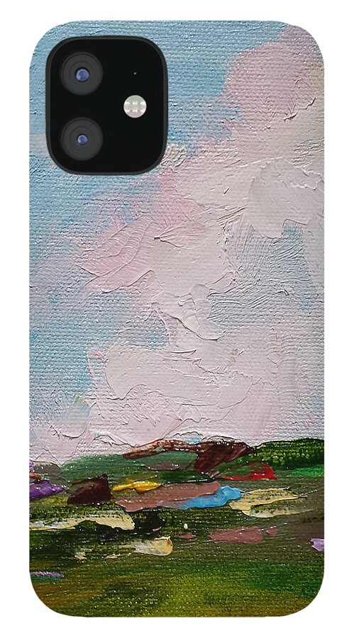 Landscape iPhone 12 Case featuring the painting Farmland IV by Judith Rhue