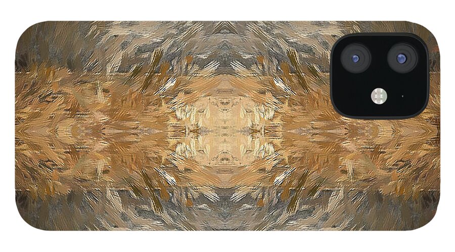 Feather iPhone 12 Case featuring the painting Feathered Jungle - Abstract #22H by Will Barger