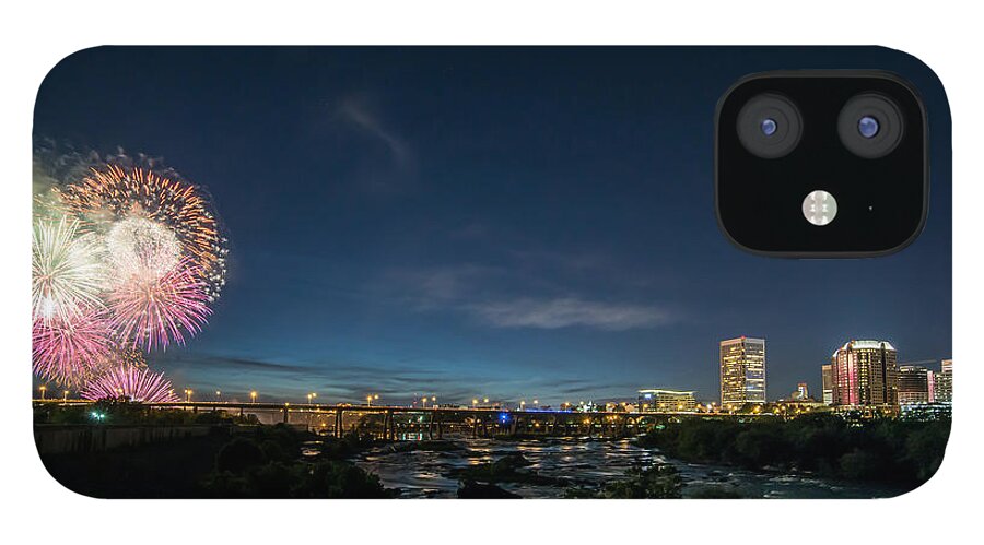 Richmond iPhone 12 Case featuring the photograph Firworks on the James by Stacy Abbott