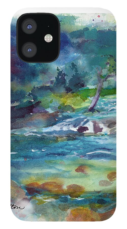 C Sitton Painting Paintings iPhone 12 Case featuring the painting Fishin' Hole 2 by C Sitton