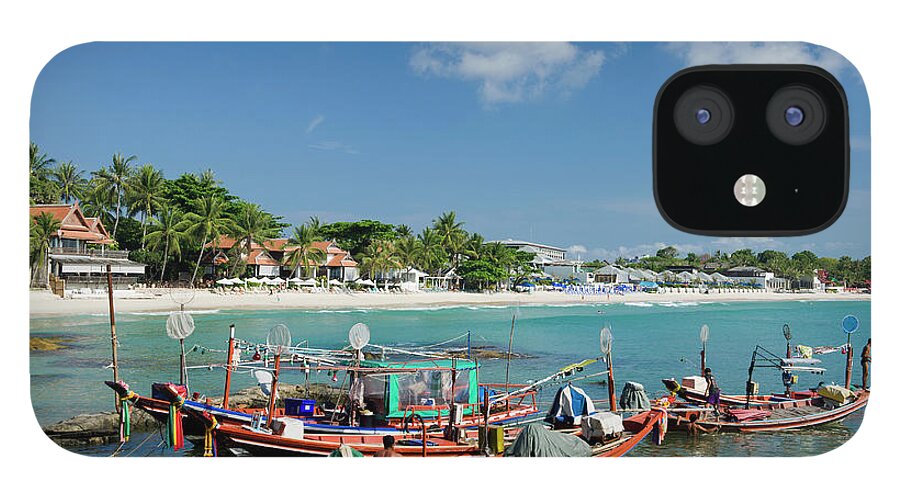 Scenics iPhone 12 Case featuring the photograph Fishing Boats At Chaweng Beach by Otto Stadler