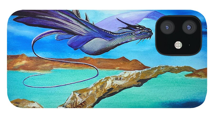 Dragon iPhone 12 Case featuring the painting Flight by Stuart Engel