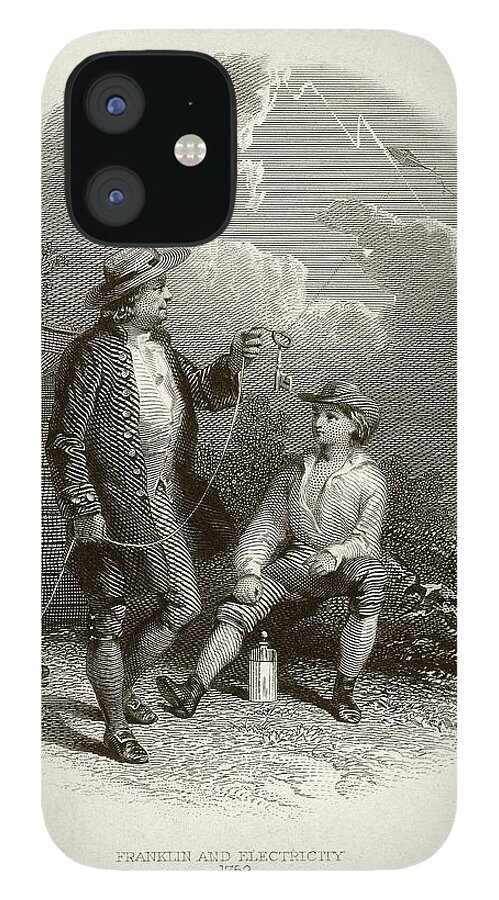 Benjamin Franklin iPhone 12 Case featuring the photograph Franklin's Lightning Experiment by American Philosophical Society
