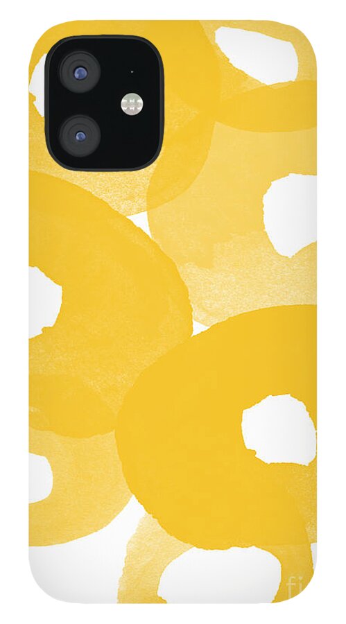 Abstract Flowers iPhone 12 Case featuring the painting Freesia Splash by Linda Woods