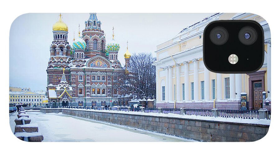 Tranquility iPhone 12 Case featuring the photograph Frozen Canal Near Church Of The Savior by Jacobs Stock Photography Ltd