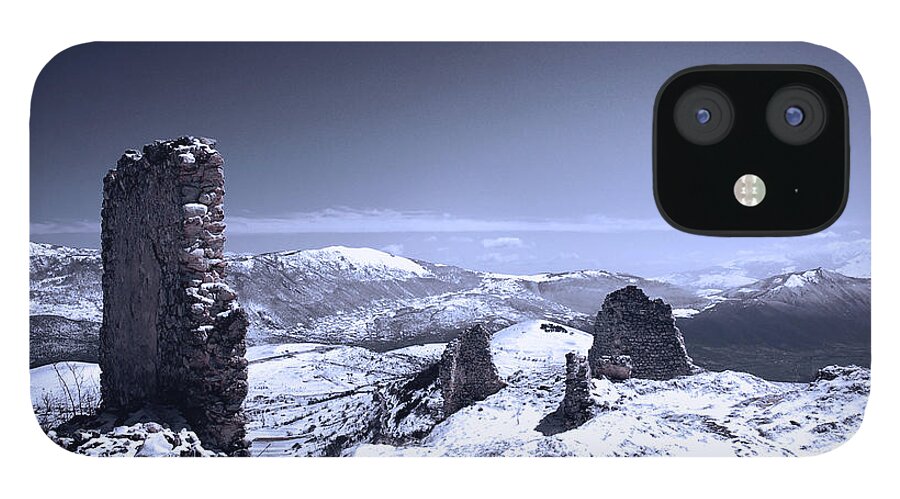 Rocca Calascio iPhone 12 Case featuring the photograph Frozen Landscape by AM FineArtPrints