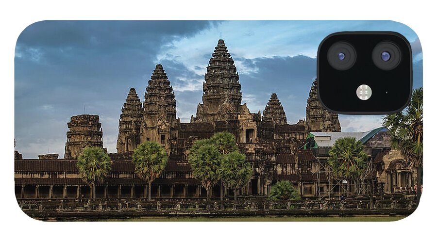 Tranquility iPhone 12 Case featuring the photograph Fullmoon At Angkor Wat by Www.tonnaja.com