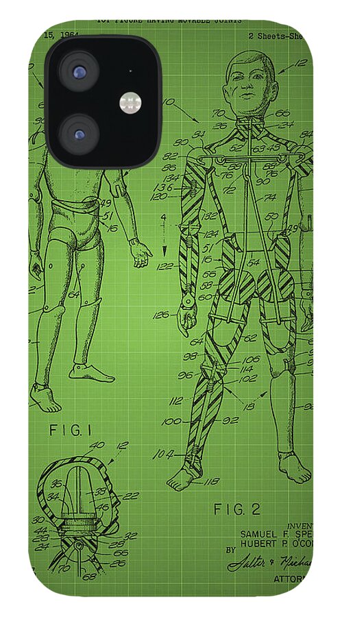 G.i. Joe iPhone 12 Case featuring the photograph G.i. Joe Patent 1964 - Green by Chris Smith
