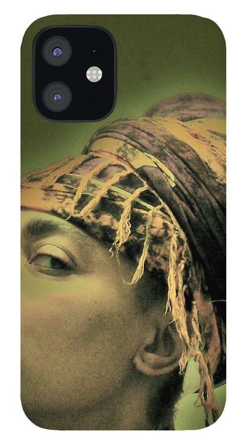 Girl In Gele iPhone 12 Case featuring the photograph Girl in Gele by Cleaster Cotton