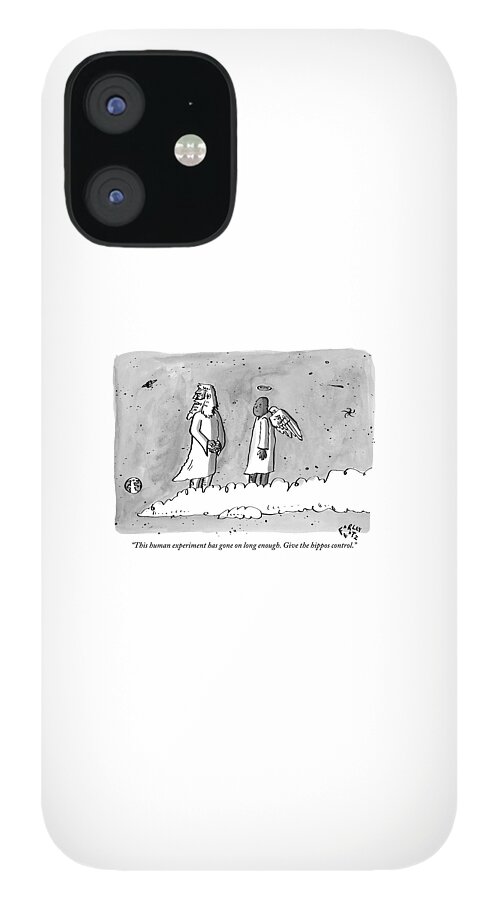 God Is Seen Standing On A Cloud Talking To An iPhone 12 Case