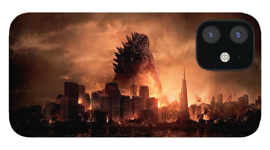 Godzilla iPhone 12 Case featuring the digital art Godzilla 2014 by Movie Poster Prints