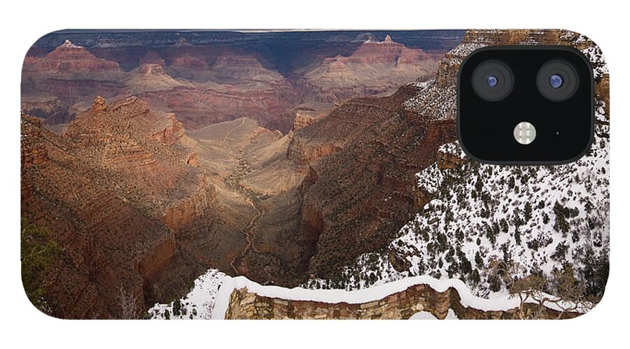 Grand Canyon iPhone 12 Case featuring the photograph Grand Canyon in Winter by Brad Brizek
