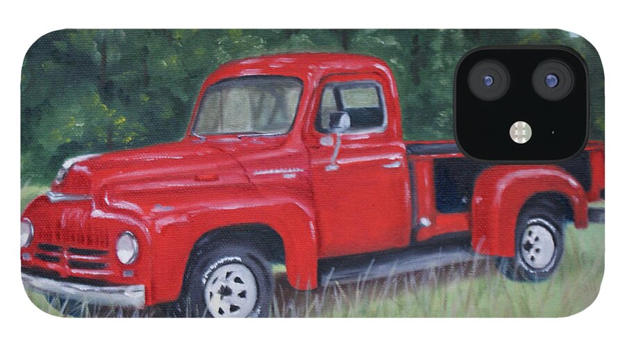 Vintage iPhone 12 Case featuring the painting Grandpa's Truck by Jill Ciccone Pike