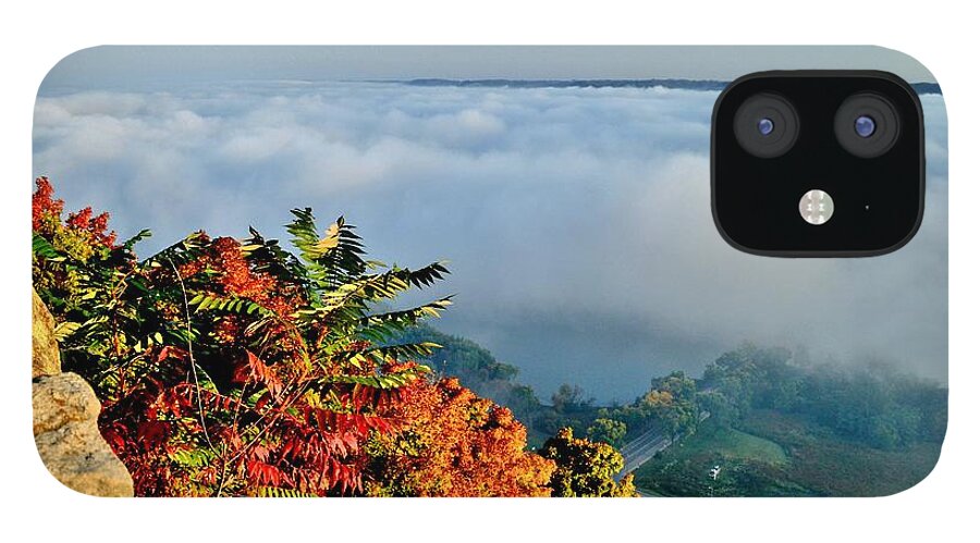 Great River Road iPhone 12 Case featuring the photograph Great River Road Fog by Susie Loechler