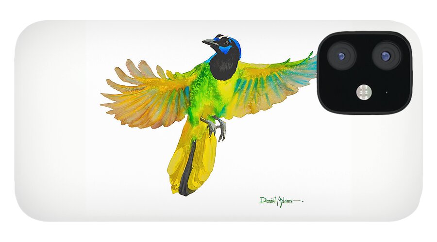 Bird iPhone 12 Case featuring the painting Green Jay by Daniel Adams