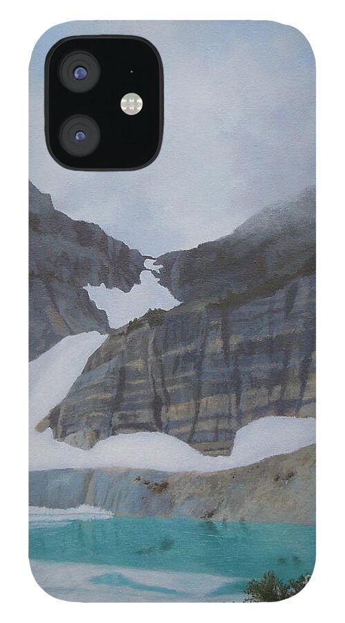 Grinnell Glacier iPhone 12 Case featuring the painting Grinnell Glacier by Phyllis Andrews