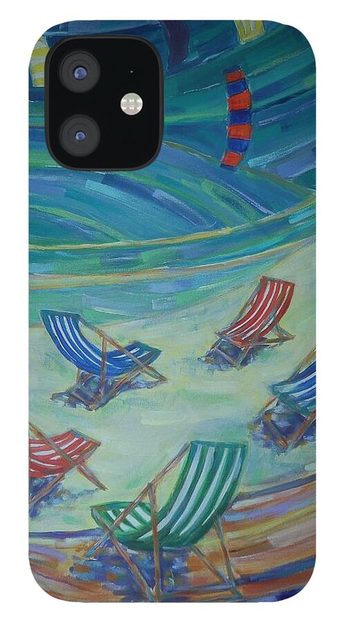 Summer iPhone 12 Case featuring the painting Happiness on the Bay 3 by Zofia Kijak