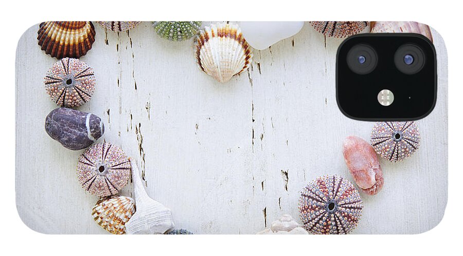 Heart iPhone 12 Case featuring the photograph Heart of seashells and rocks by Elena Elisseeva