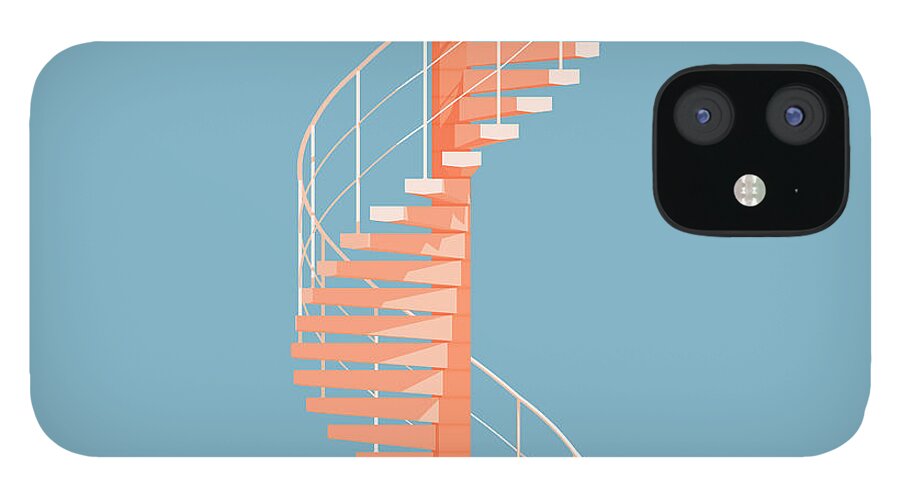 Architecture iPhone 12 Case featuring the digital art Helical Stairs by Peter Cassidy