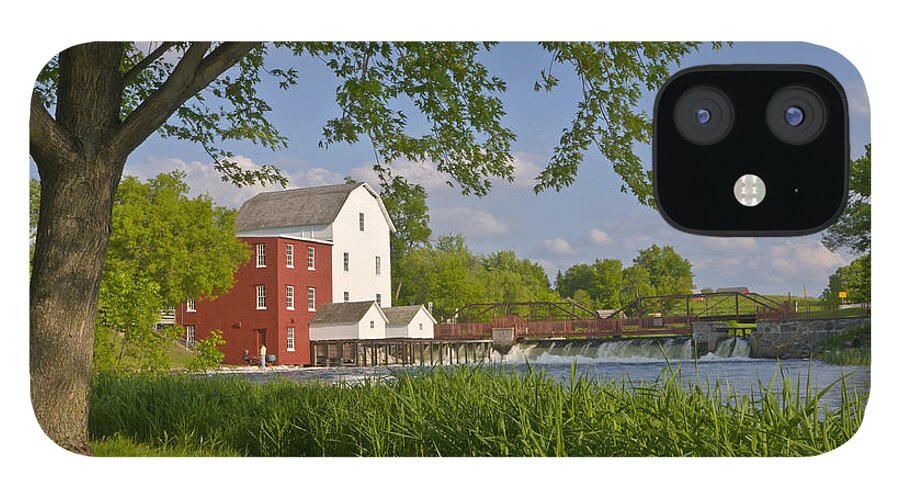 Building iPhone 12 Case featuring the photograph Historic Flour Mill By a River by Lynn Hansen