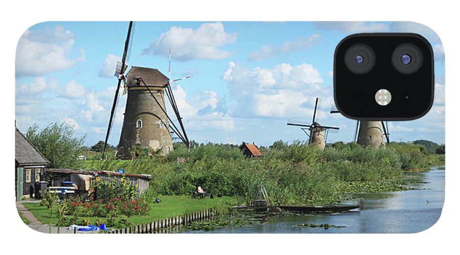 Panoramic iPhone 12 Case featuring the photograph Holland, Kinderdijk by Hiroshi Higuchi