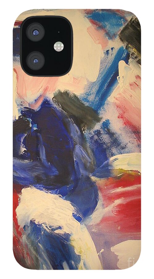 Competition iPhone 12 Case featuring the painting Horse- Race Competition on Snow St Moritz by Fereshteh Stoecklein