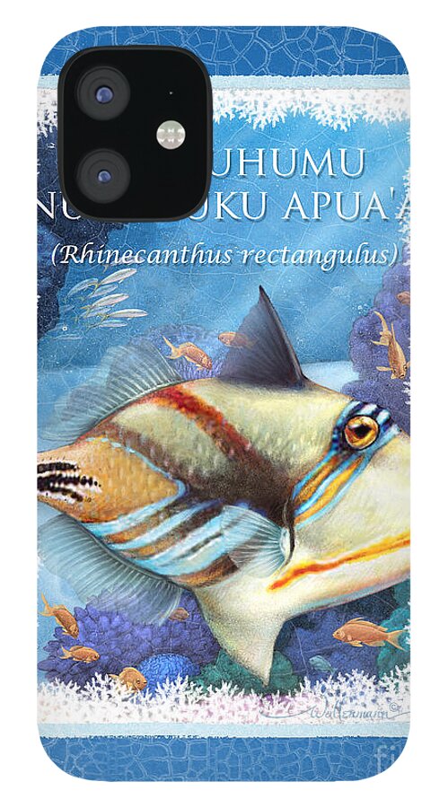 Humuhumunukunukuapua A iPhone 12 Case featuring the digital art Humuhumunukunukuapua'a by Randy Wollenmann