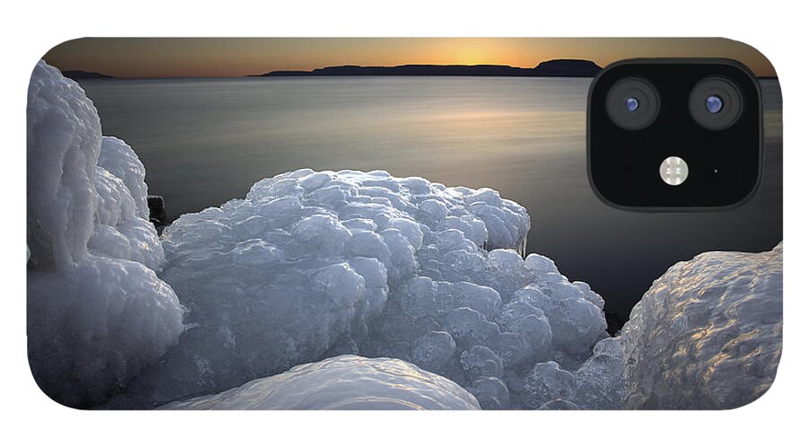 Bay iPhone 12 Case featuring the photograph Ice Formations before sunrise by Jakub Sisak