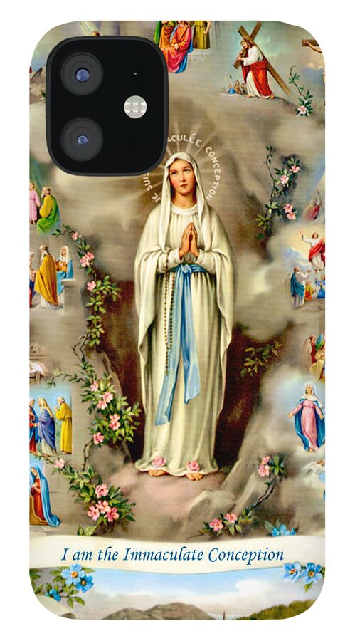 Mary iPhone 12 Case featuring the painting Immaculate Conception by Munir Alawi