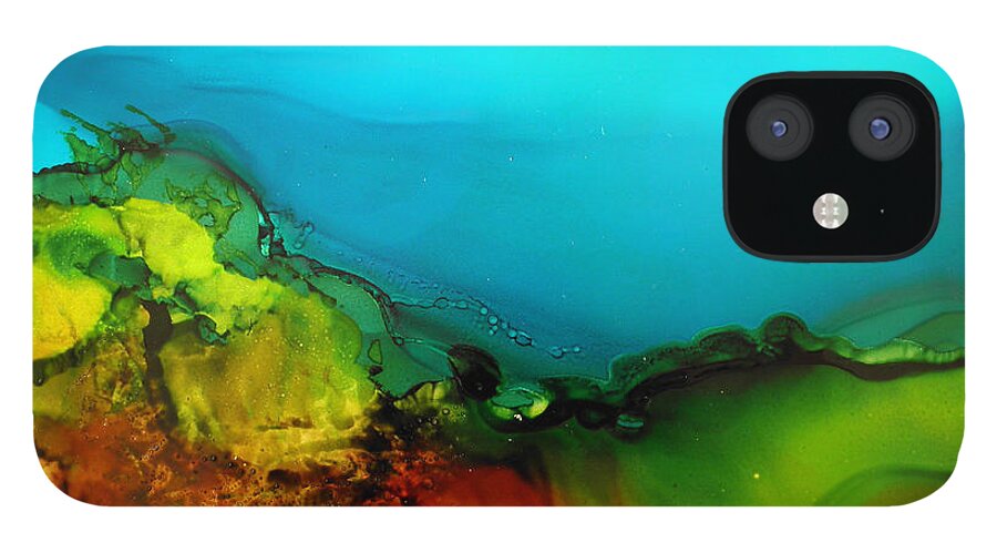 Abstract Landscape iPhone 12 Case featuring the painting Ink Landscape # 131 by Sandra Fox