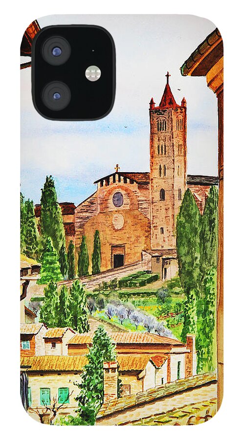 Siena Italy iPhone 12 Case featuring the painting Italy Siena by Irina Sztukowski