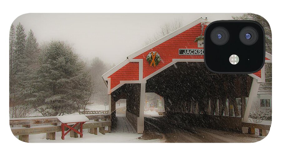 Covered Bridge iPhone 12 Case featuring the photograph Jackson NH Covered Bridge by Brenda Jacobs