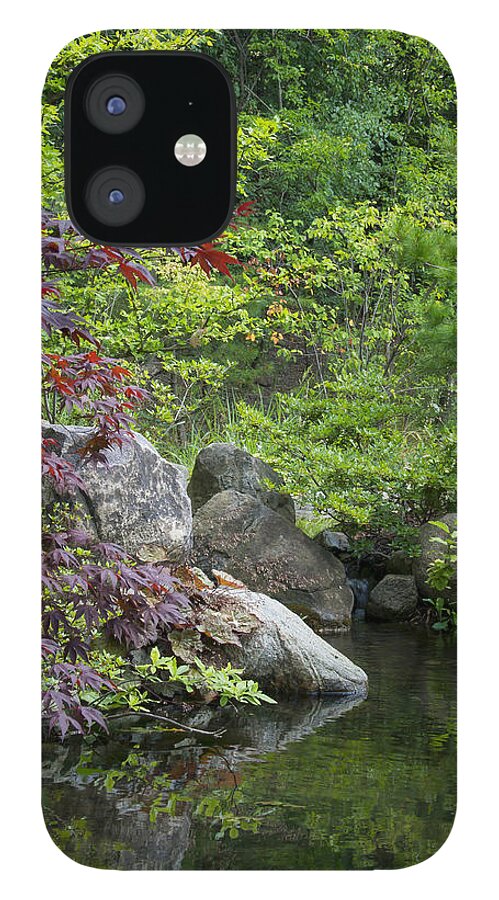 Serene iPhone 12 Case featuring the photograph Japanese Garden by Larry Bohlin