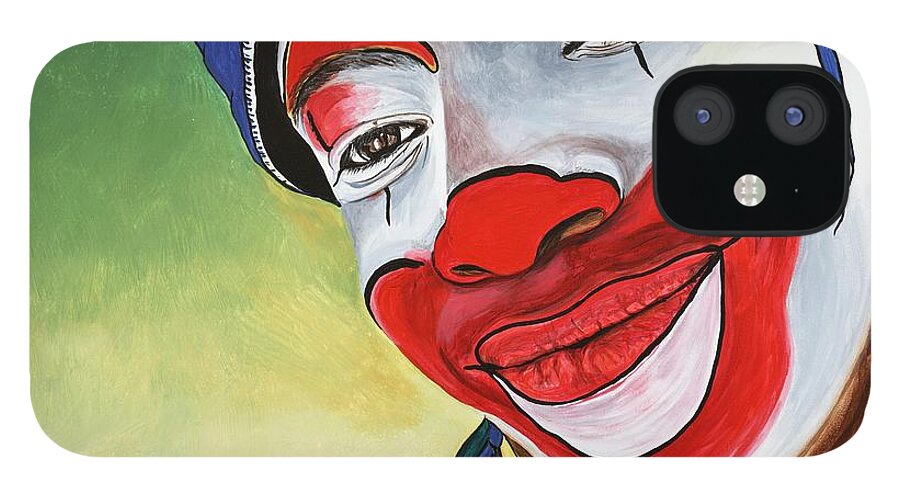 Clown iPhone 12 Case featuring the painting Jason The Clown by Patty Vicknair