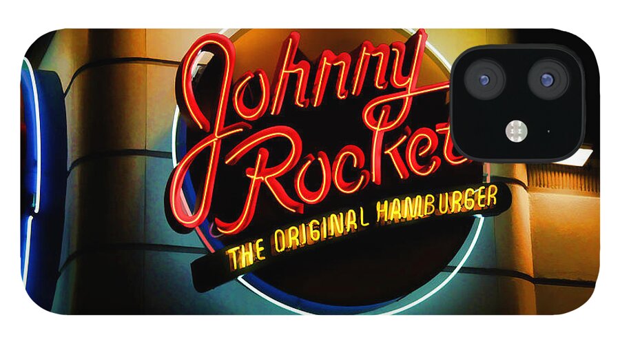 Johnny Rockets iPhone 12 Case featuring the photograph Johnny Rockets Sign by Chuck Staley