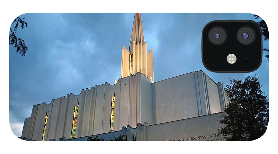Temple iPhone 12 Case featuring the photograph Jordan River LDS Temple by Nathan Abbott