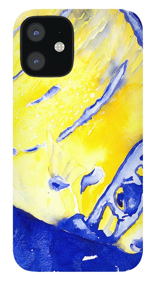 Angelfish iPhone 12 Case featuring the painting Juvenile Queen Angelfish by Pauline Walsh Jacobson