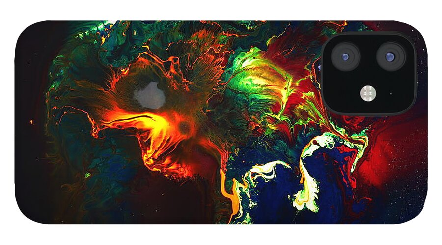 Colorful iPhone 12 Case featuring the photograph Kaboom - Bright Colorful Abstract Art by Kredart by Serg Wiaderny