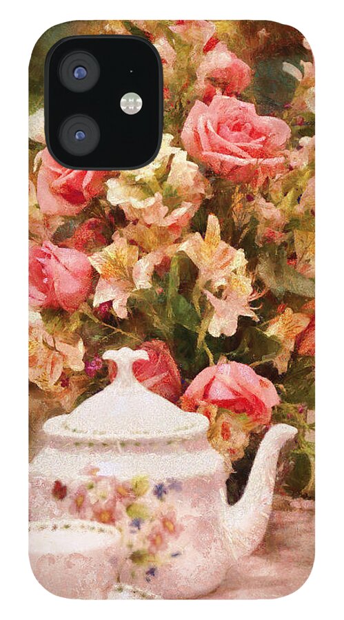 Suburbanscenes iPhone 12 Case featuring the digital art Kettle - More tea Milady by Mike Savad