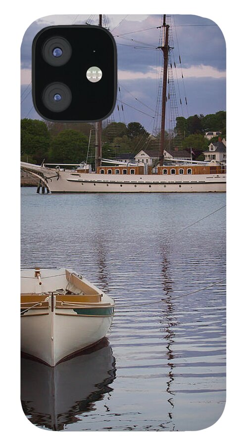 Rowboat iPhone 12 Case featuring the photograph Kindred Spirits - Boat Reflections on the Mystic River by Kirkodd Photography Of New England
