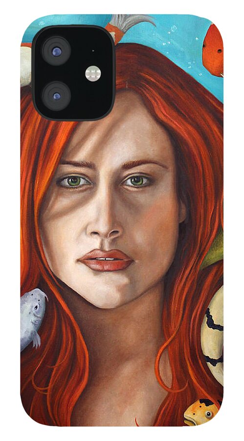 Fish iPhone 12 Case featuring the painting Koi by Leah Saulnier The Painting Maniac