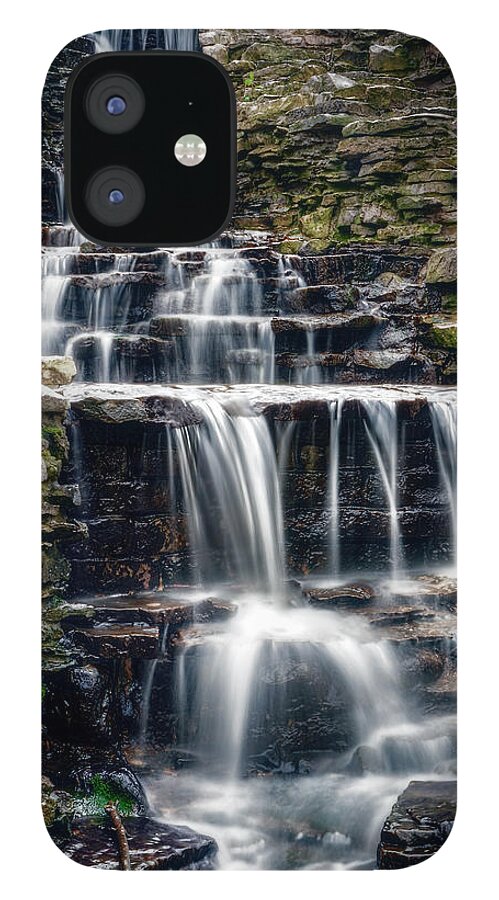 Waterfall iPhone 12 Case featuring the photograph Lake Park Waterfall by Scott Norris