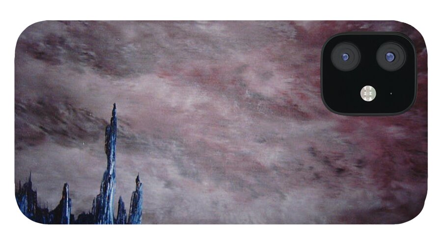 Original Oil Painting iPhone 12 Case featuring the painting Lands A Far II by Stuart Engel