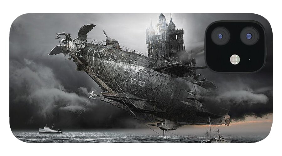 Graf Zeppelin Lz Dirigible iPhone 12 Case featuring the digital art Led Zeppelin Excelsior by George Grie