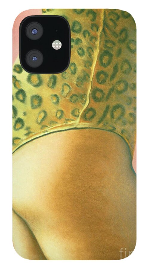 Feminine iPhone 12 Case featuring the pastel Leopard Suit by Mary Ann Leitch
