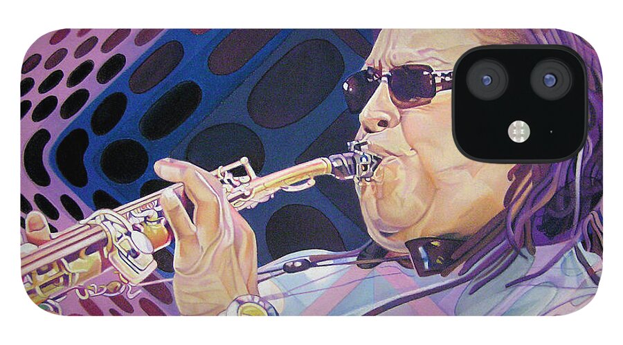 Leroi Moore iPhone 12 Case featuring the drawing Leroi Moore-Op Art Series by Joshua Morton