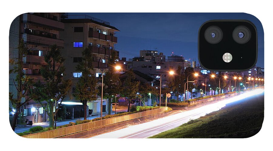 Osaka Prefecture iPhone 12 Case featuring the photograph Light Trails Of Automobiles by Tatsuya Anonymous