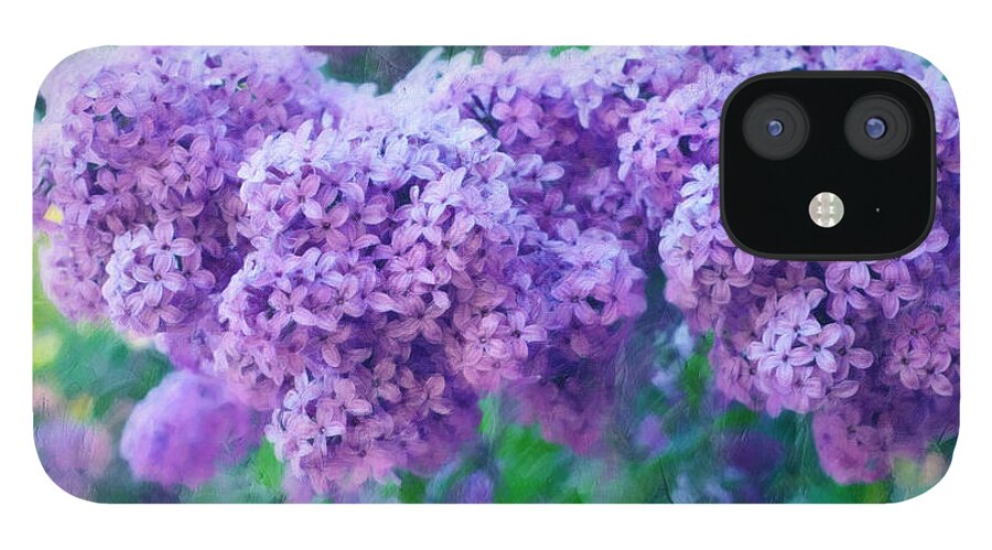 Impressionism iPhone 12 Case featuring the mixed media Lilac Cadenza by Georgiana Romanovna
