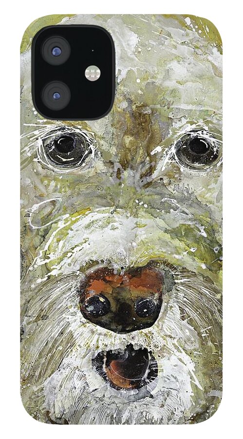 Labradoodle iPhone 12 Case featuring the painting Lily by Kasha Ritter