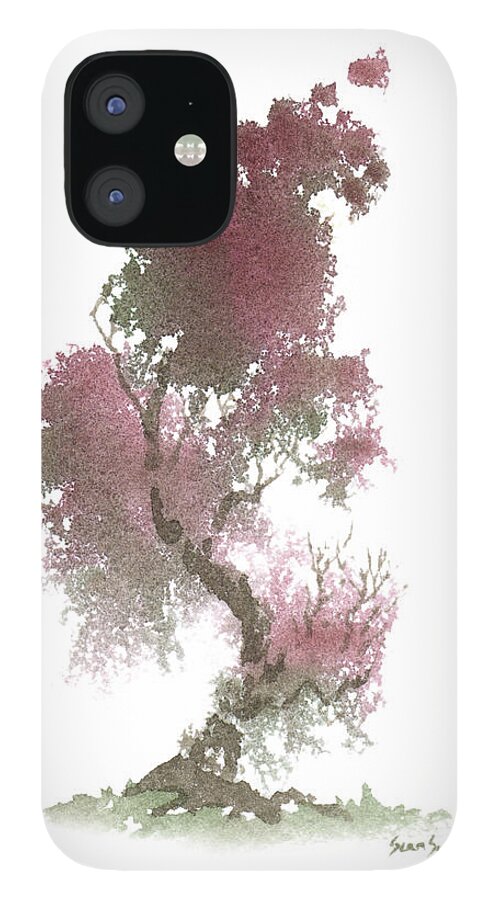 Zen iPhone 12 Case featuring the painting Little Zen Tree 1117 by Sean Seal